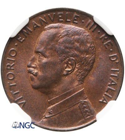 Włochy 2 centesimi 1915 R, Rzym - NGC MS 65 BN
