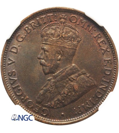 Australia 1/2 Penny 1912 H - NGC MS 61 BN