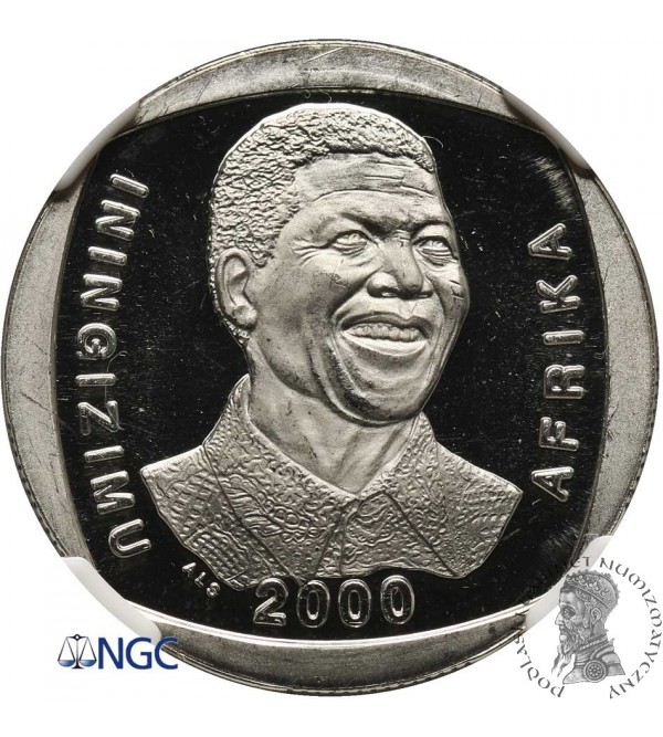 South Africa 5 Rand 2000, Nelson Mandela NGC PL 66 Ultra Cameo