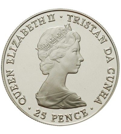 Tristan da Cunha 25 pensów 1980, 80 urodziny Królowej