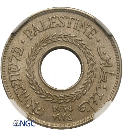 Palestine 5 mils 1934 - NGC MS 63