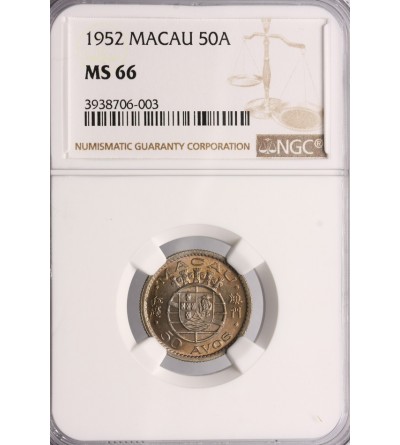 Macau 50 Avos 1952 - NGC MS 66