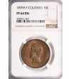 French Colonies, 10 Centimes 1839 A (Proof) - NGC PF 64 BN