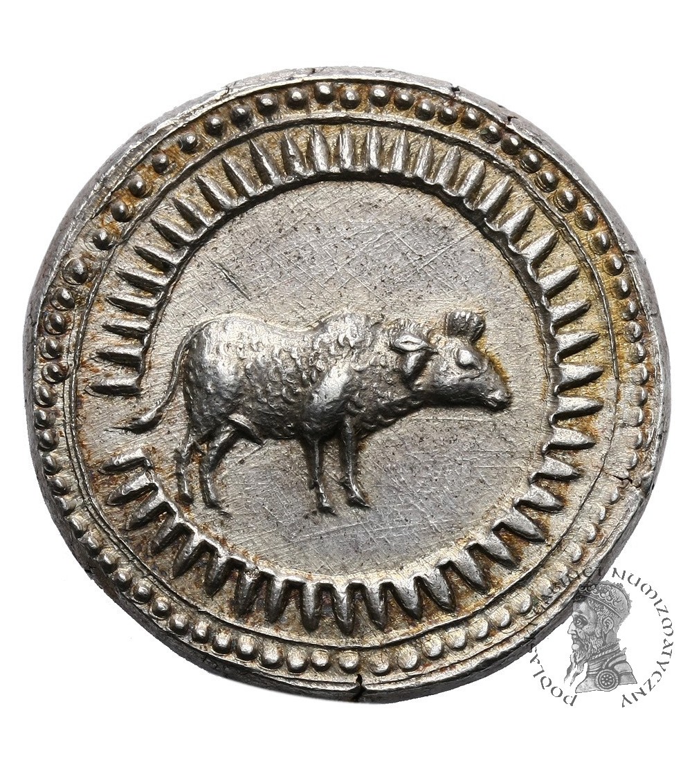 Indie - Mogołowie 1 rupia RY 13 (tzw. Zodiac Rupee) Byk, Jahangir 1605-1627 AD