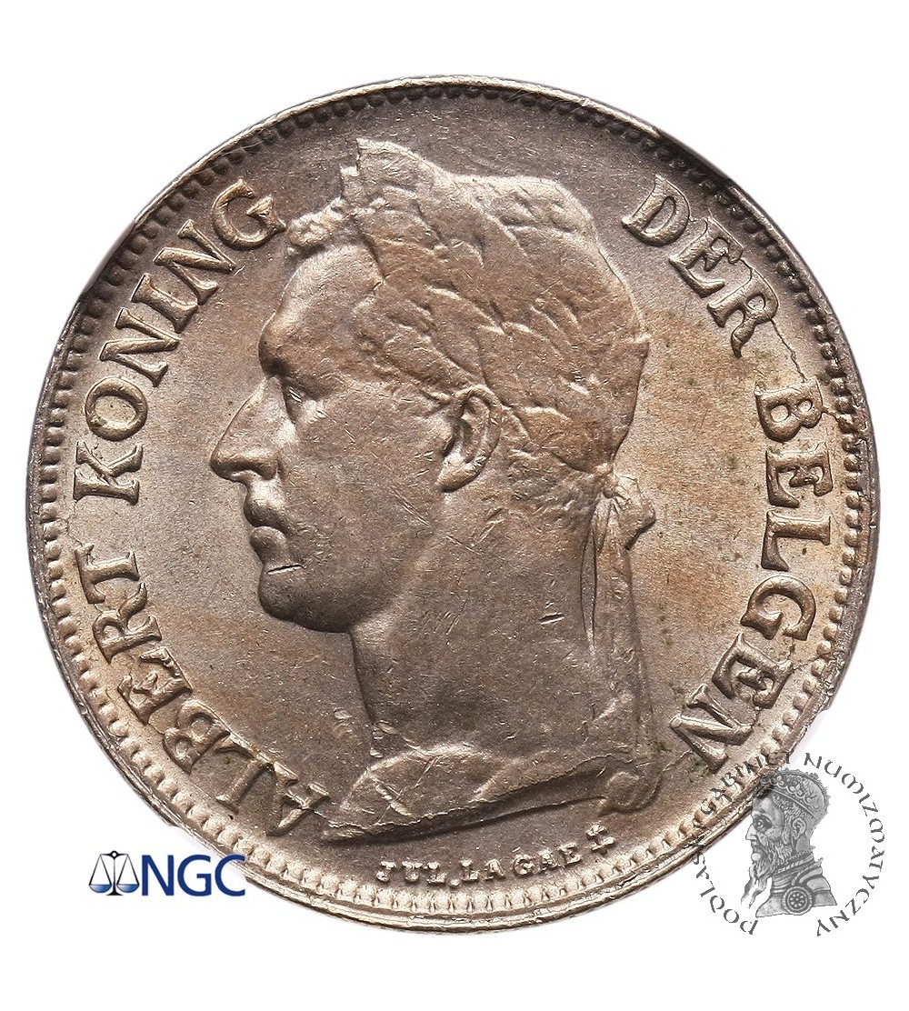Kongo Belgijskie 50 Centimes 1926, BELGISCH CONGO - NGC MS 63