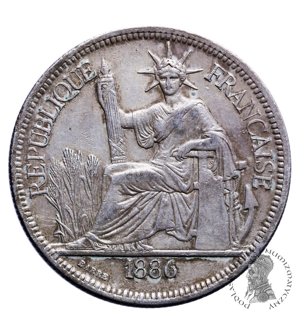 French Indo-China Piastre 1886 A French Indo-China Piastre 1886 A