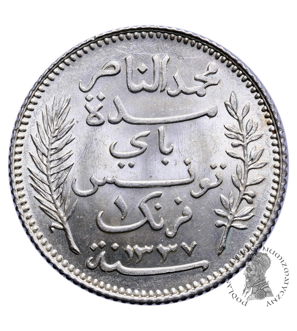 Tunisia Franc AH 1337 / 1918 AD