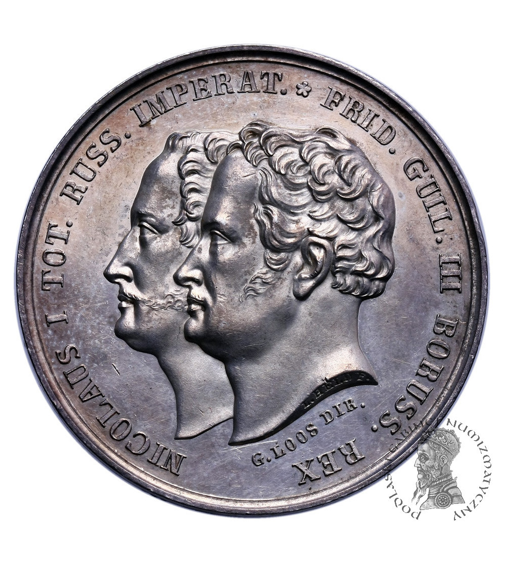 Russia. Nicholas I 1825-1855, Silver medal by L. Held struck on the occasion of Russian-Prussian maneuvers in Kalisz in 183 Russia. Nicholas I 1825-1855, Silver medal by L. Held struck on the occasion of Russian-Prussian maneuvers in Kalisz in 183