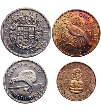 Nowa Zelandia 1/2 Penny, 1 Penny, 1 Florin, 1/2 korony 1965 - Proof (Prooflike)