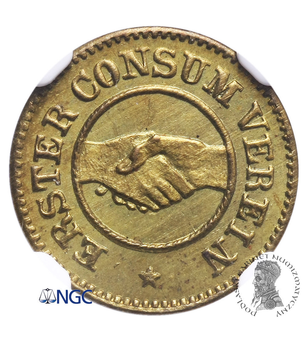 Rosja. Ryga Token 5 (Marek) 1865, Erster Consum Verein / Riga MDCCCLXV - NGC MS 65 Rosja. Ryga Token 5 (Marek) 1865, Erster Consum Verein / Riga MDCCCLXV - NGC MS 65