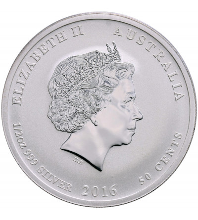 Australia 50 centów 2016 P, Zodiak Rok Małpy (1/2 Oz Ag)