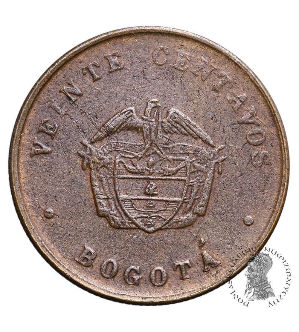 Kolumbia 20 centavos 1901, bogota