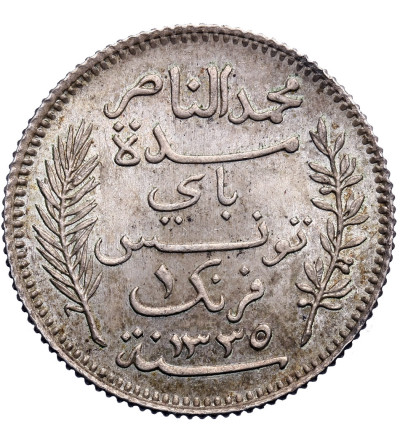 Tunezja, Frank AH 1335 / 1917 AD - francuski protektorat