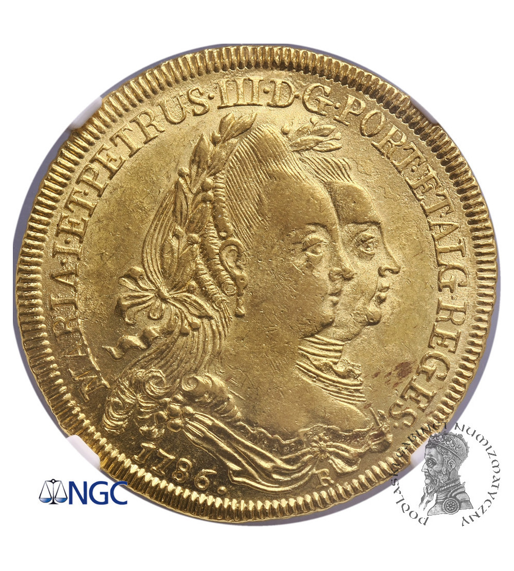 Brazylia 6400 Reis 1786 R, NGC AU 58 Brazylia 6400 Reis 1786 R, NGC AU 58