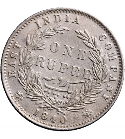 Indie Brytyjskie 1 rupia 1840 WW, 28 jagód - skrętka 15 stopni