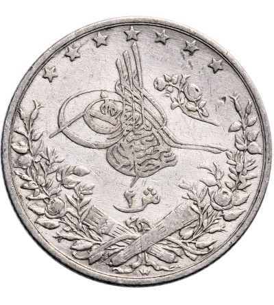 Egipt 2 Qirsh AH 1293 W rok 10 / 1886 AD, Abdul Hamid