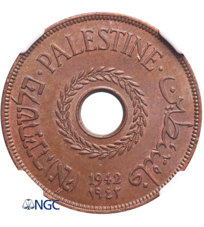 Palestine 20 Mils 1942 - NGC MS 63 BN