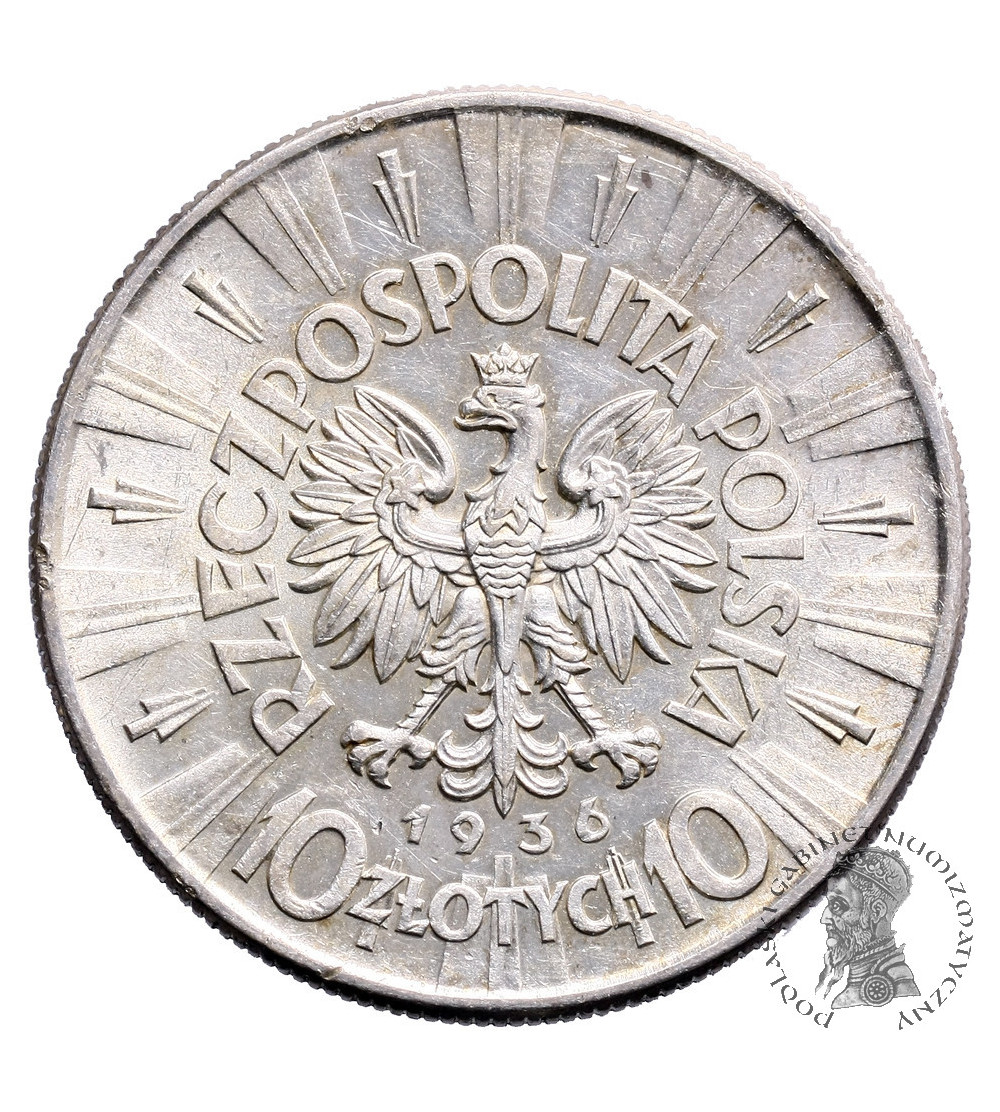 Poland 10 Zlotych 1936, Jozef Pilsudski Poland 10 Zlotych 1936, Jozef Pilsudski