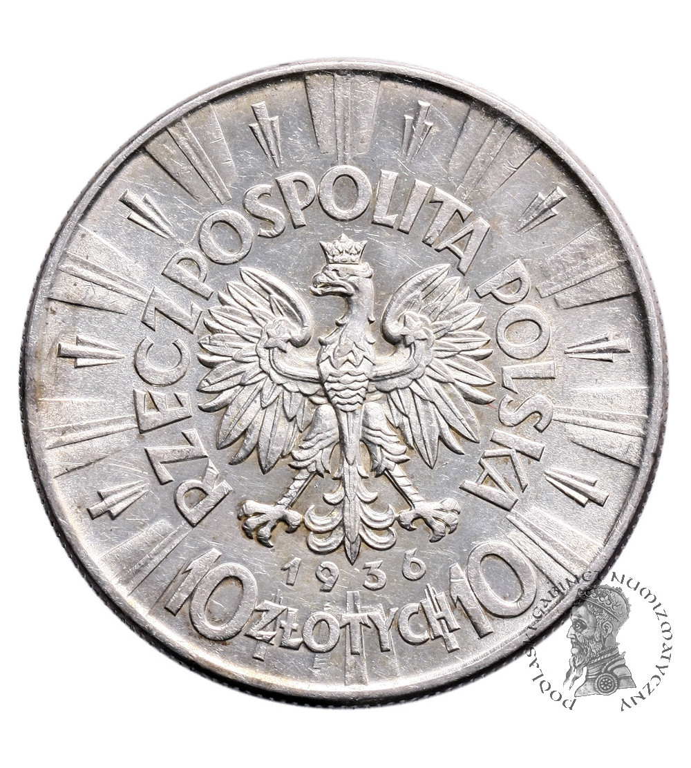 Poland 10 Zlotych 1936, Jozef Pilsudski Poland 10 Zlotych 1936, Jozef Pilsudski