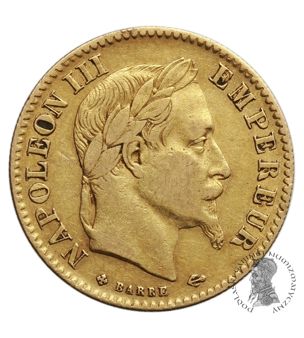 Francja 10 franków 1866 BB, Strasburg, Napoleon III Francja 10 franków 1866 BB, Strasburg, Napoleon III