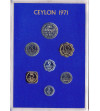 Cejlon 1, 2, 5, 10, 25, 50 centów 1 rupia 1971 - zestaw Proof