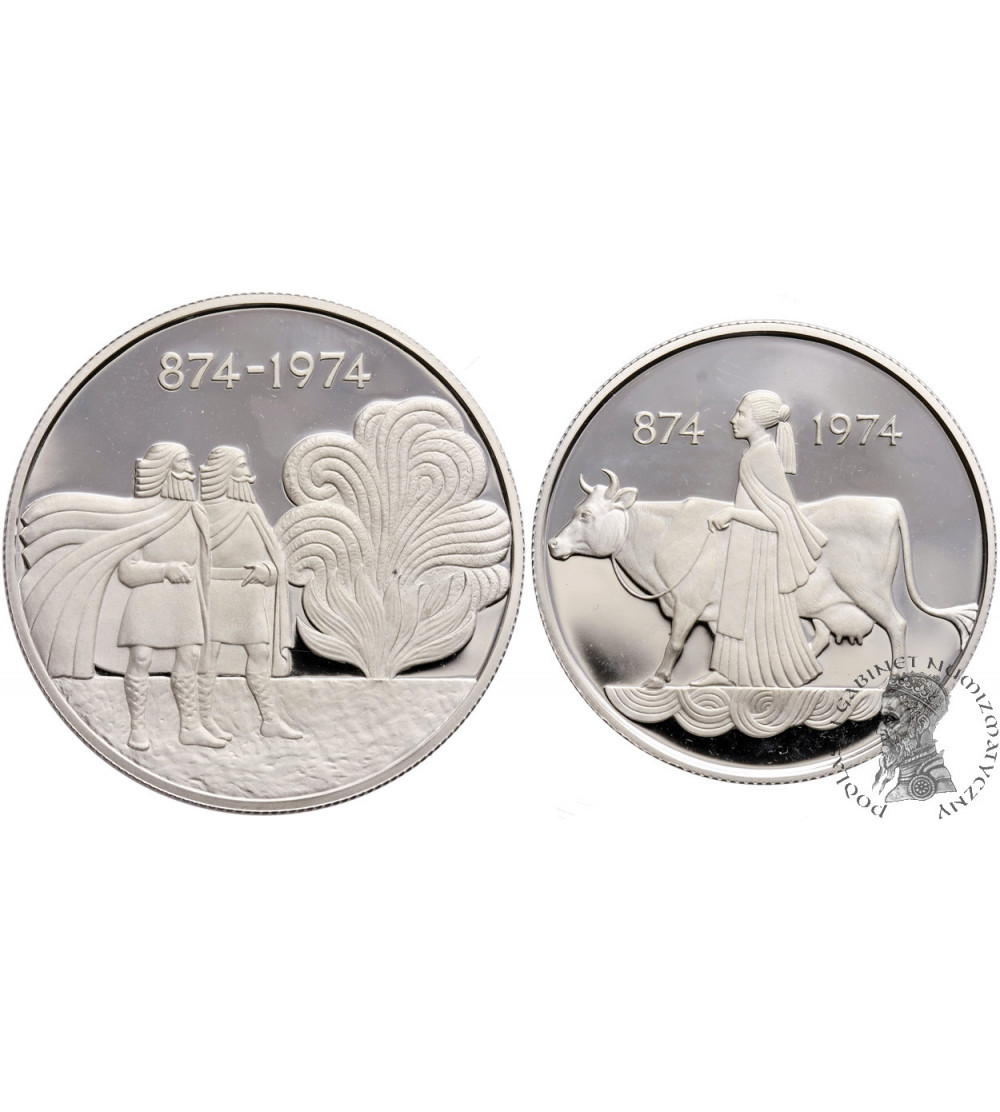 Islandia 500 i 1000 Kronur 1974, Proof set Islandia 500 i 1000 Kronur 1974, Proof set