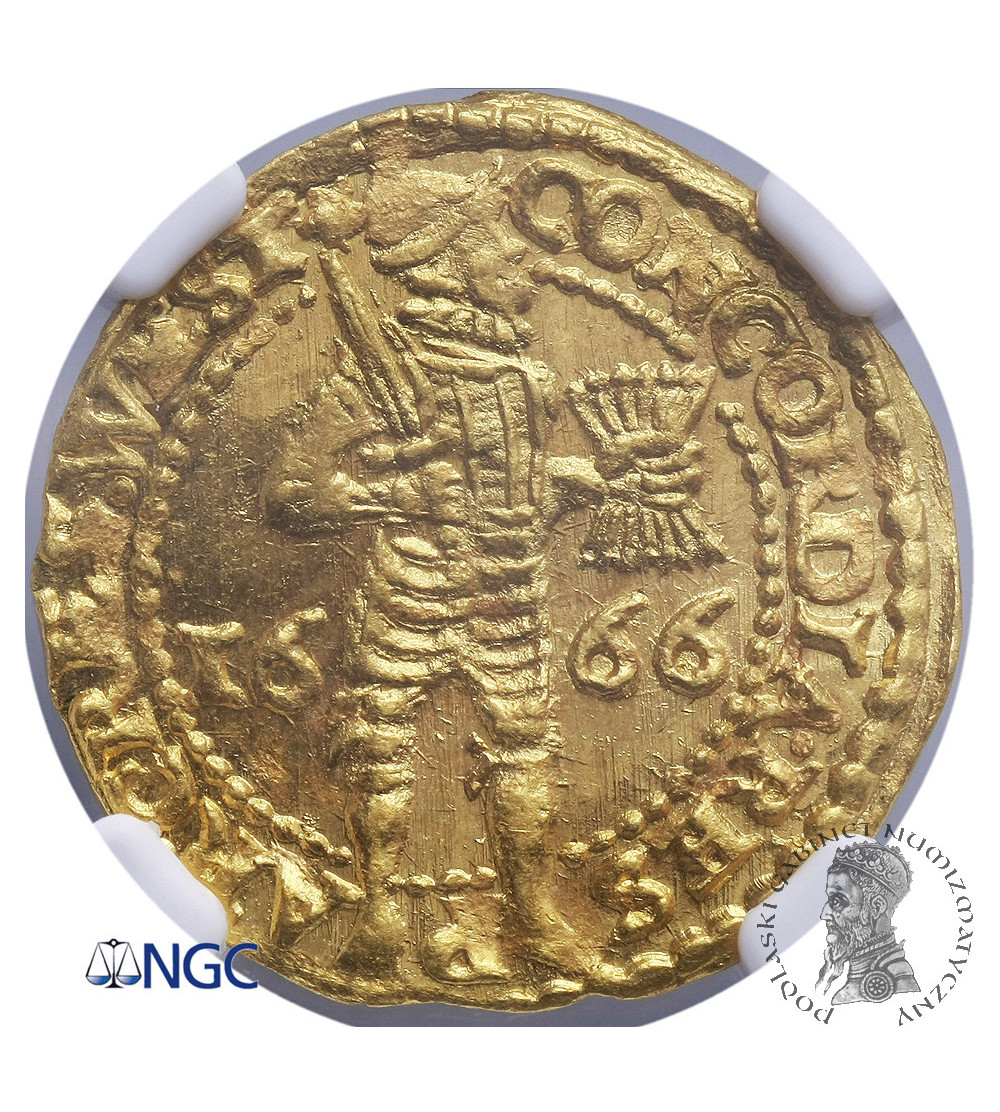 Niderlandy 1 dukat (Gouden Dukaat) 1666, Zachodnia Fryzja - NGC MS 65 Niderlandy 1 dukat (Gouden Dukaat) 1666, Zachodnia Fryzja - NGC MS 65