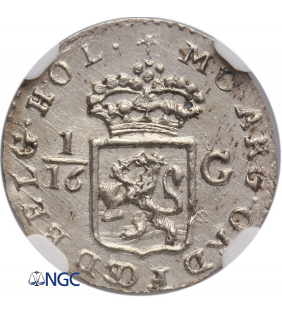 Netherlands East Indies 1/16 Gulden 1802, Batavian Republic - NGC MS 62