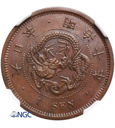 Japonia 1 Sen 1877 (rok 10) - NGC MS 64 BN