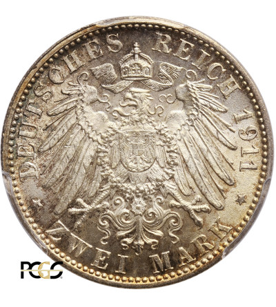 Niemcy. Bawaria 2 marki 1911, Luitpold - PCGS MS 65