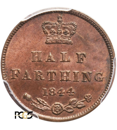 Wielka Brytania 1/2 Farthinga 1844, Wiktoria - PCGS UNC Details