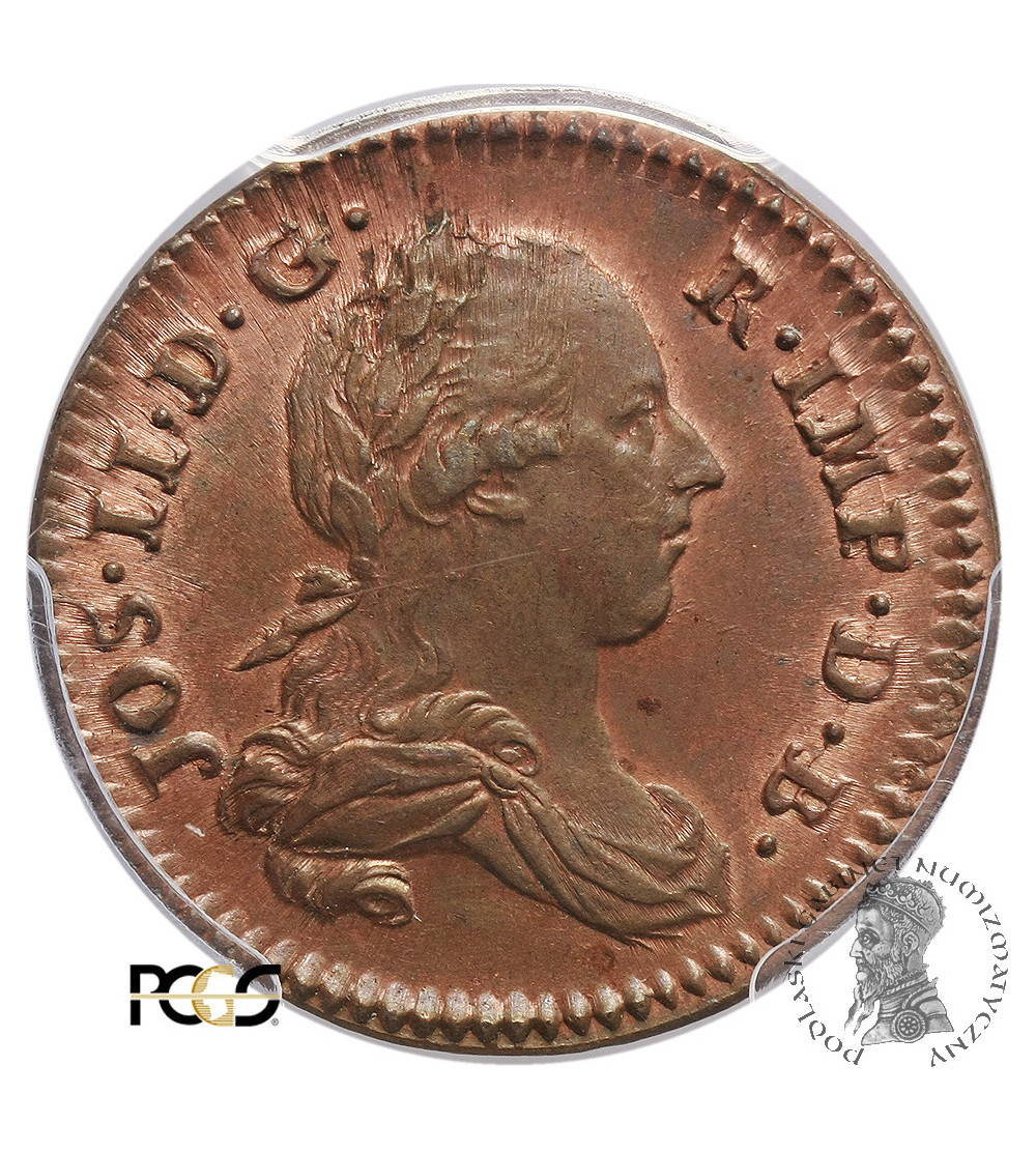 Niderlandy Austriackie 1 Liard 1789 B, Bruksela - PCGS MS 65 RB