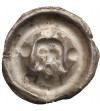 Poland, unspecified province. AR Brakteat II half XIII century, A bust with long hair straight ahead