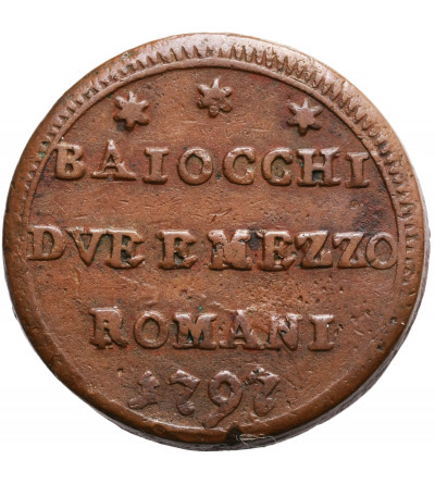 Watykan / Państwo Kościelne 2 1/2 Baiocchi 1797, Św. Piotr, Pius VI (Sextus)