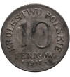 Kingdom of Poland (WWI German Occupation). 10 Pfennig 1917 FF, Stuttgart