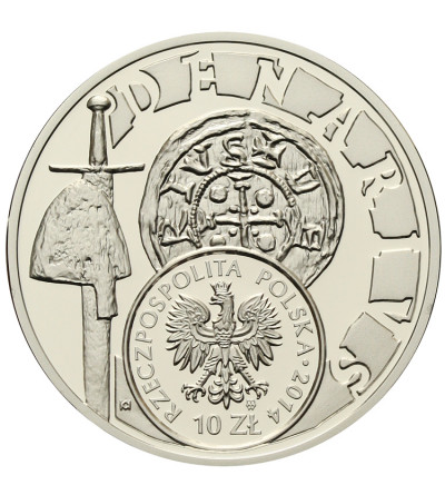 Poland 10 Zlotych 2014, History of the Polish Coins - Denarius of Boleslaw III Krzywousty - Proof