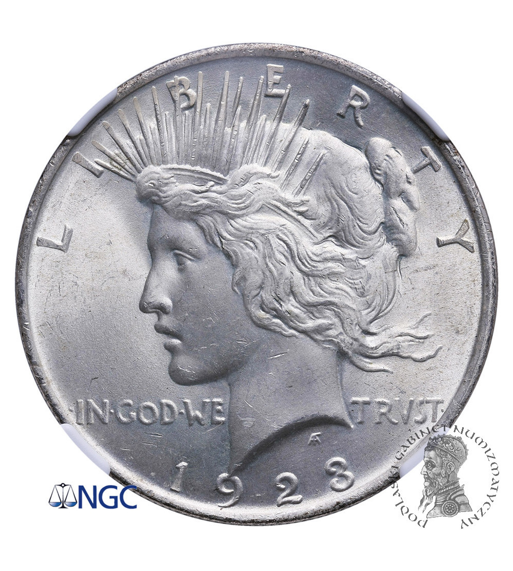USA Peace Dolar 1923, Filadelfia - NGC MS 64