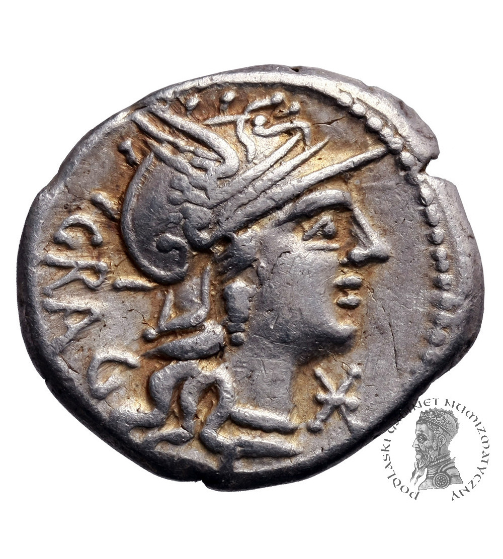Rzym Republika. AR Denar 136 r. p.n.e., L. Antestius Gragulus, mennica Rzym