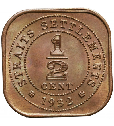 Malaje - Straits Settlements 1/2 centa 1932, Jerzy V