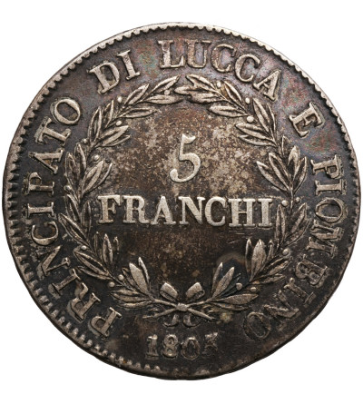 Włochy. Lucca i Piombino, 5 Franchi 1805