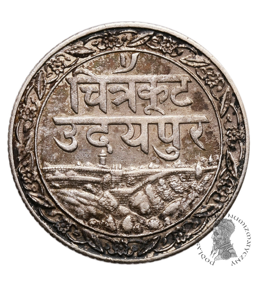 Indie - Mewar 1/4 rupii VS 1985 / 1928 AD, Fatteh Singh 1884-1930 AD, Dosti Lundhun