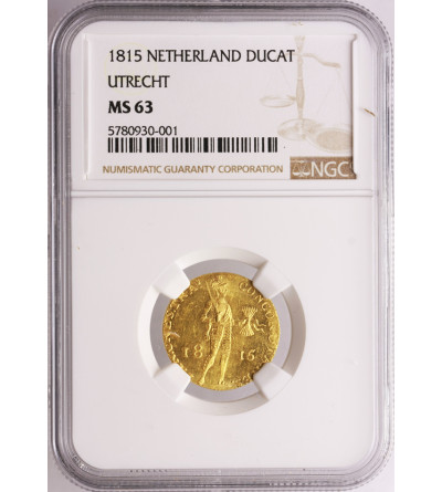 Niderlandy Królestwo. Dukat 1815, Utrecht, William I 1815-1840 - NGC MS 63