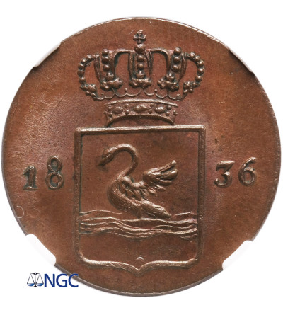 Netherlands East Indies. Pattern Swam Duit (1/96 Gulden) 1836 - NGC 65 BN