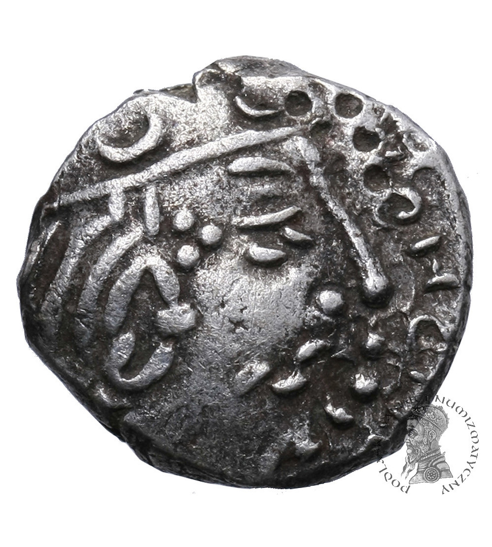 Indie południowe. Imperium Guptów. AR Garuda Drachma (Kshatrapa style), Kumaragupta 414-455 AD Indie południowe. Imperium Guptów. AR Garuda Drachma (Kshatrapa style), Kumaragupta 414-455 AD