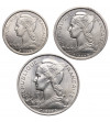 Francuska Somalia 1, 2, 5 franków 1959, zestaw 3 sztuki