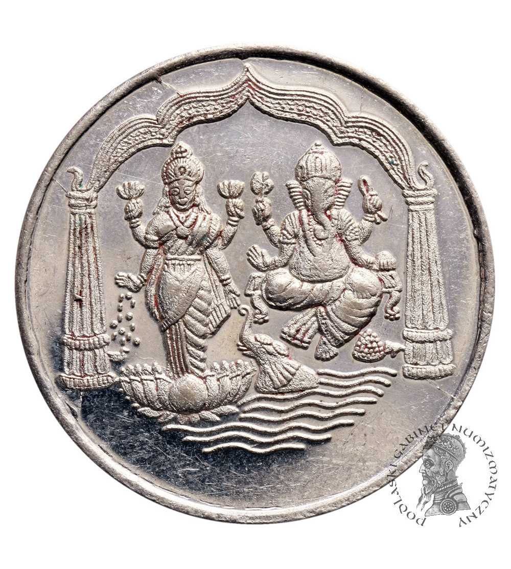 India. Silver Modern Hindu Tempel Token, Bomaby XX century