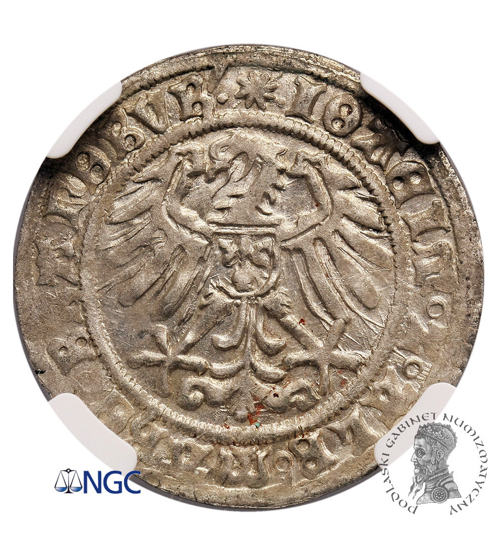 Śląsk. Księstwo krośnieńskie. Joachim I i Albrecht 1499–1513. Grosz 1512, Krosno Odrzańskie - NGC MS 62