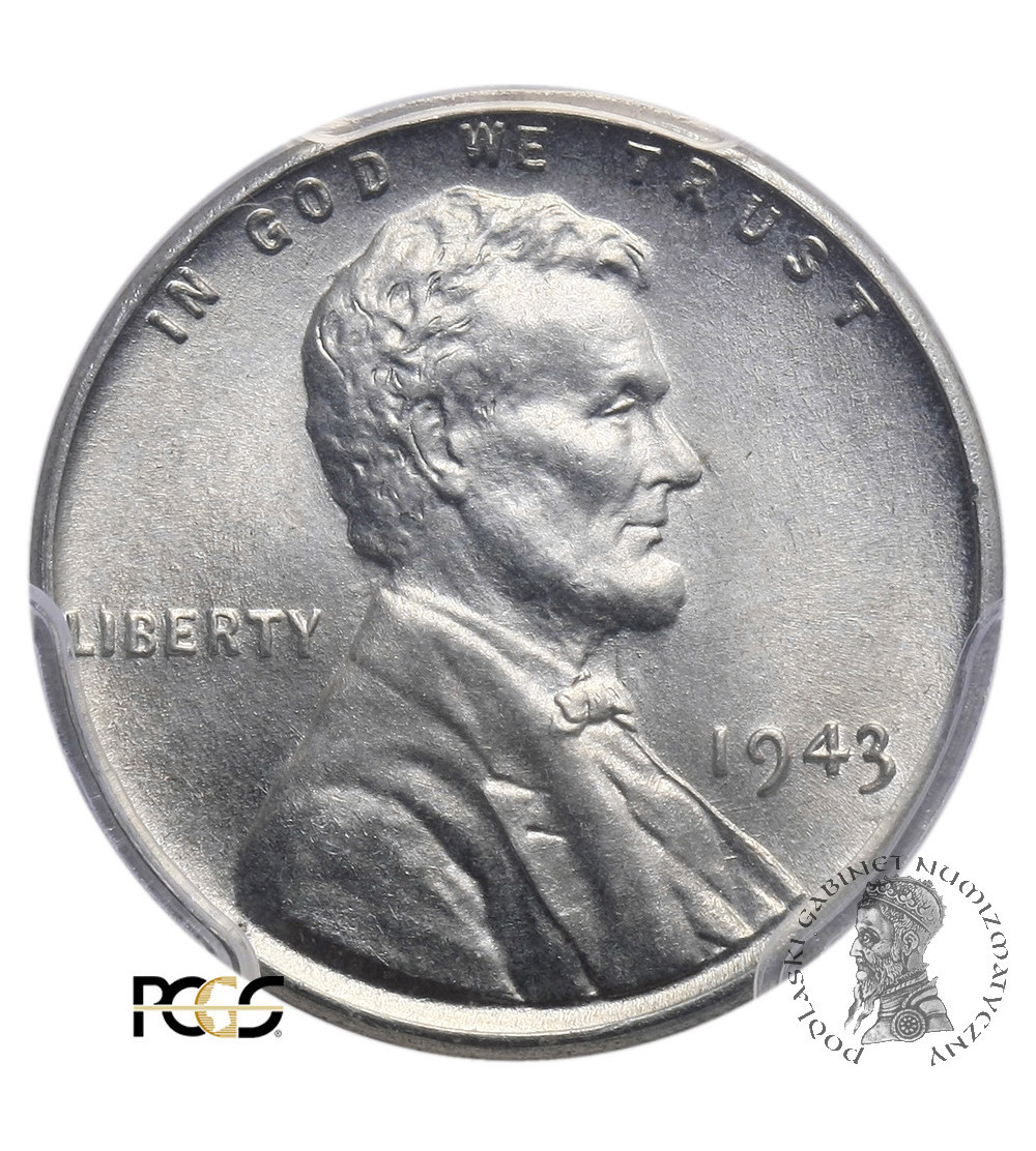 USA. Lincoln Cent 1943, Philadelphia - PCGS MS 65