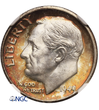 USA 10 centów 1949, Roosevelt Dime - NGC MS 67