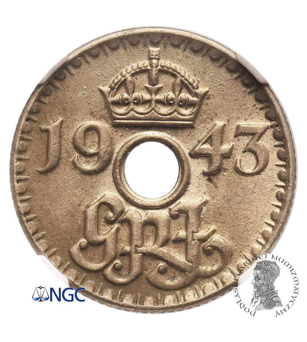 New Guinea 6 Pence 1943 - NGC MS 63